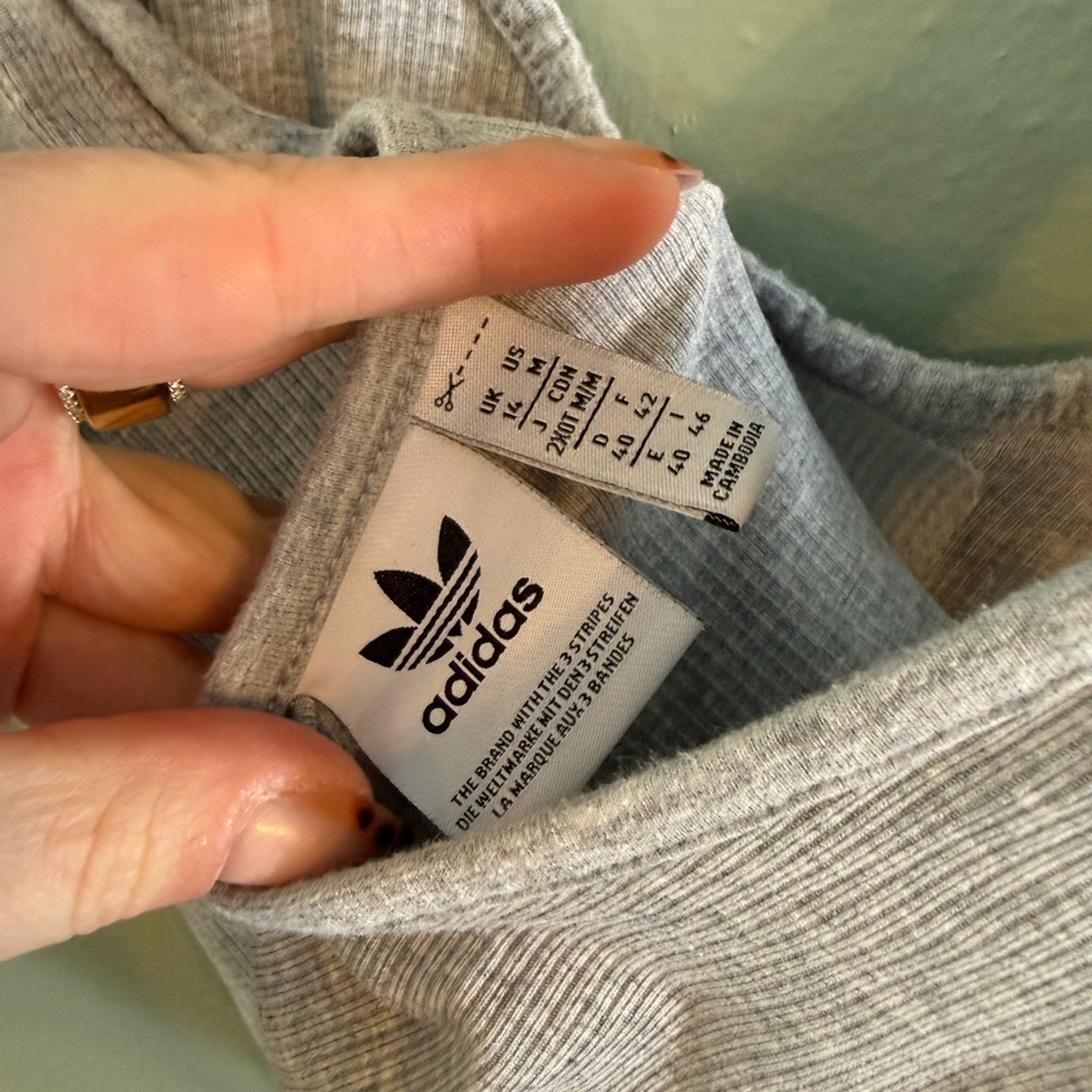 Adidas Heather Gray Ribbed Tank - Picture 3 of 3